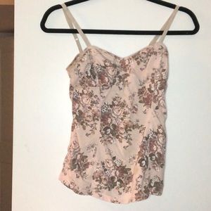 Talula Floral blush pink corset style tank top - Medium